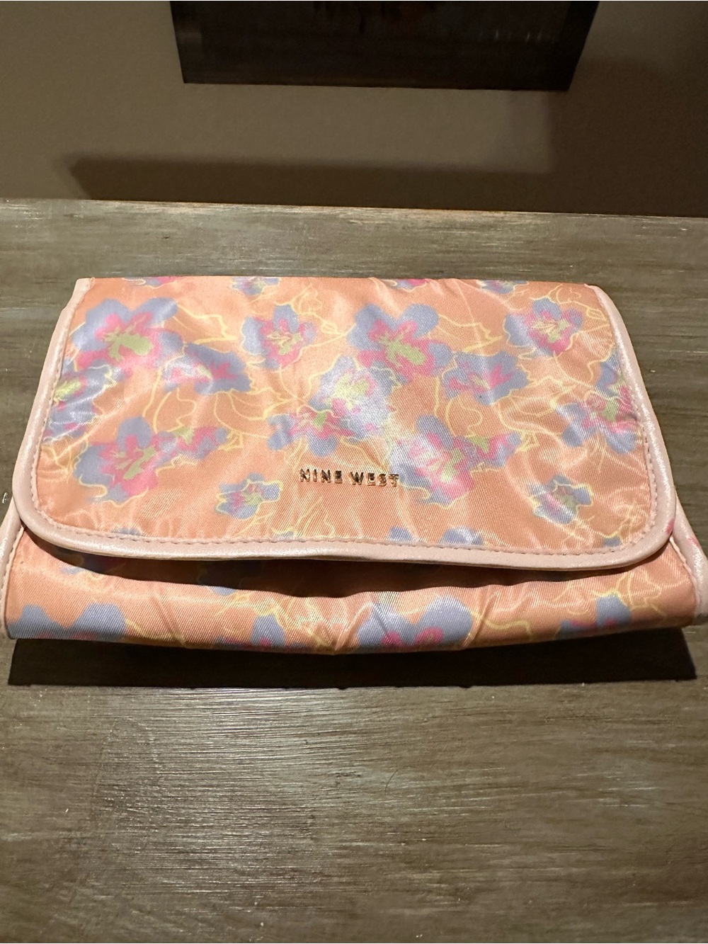 Nine West Pink Floral Cosmetic Bag
